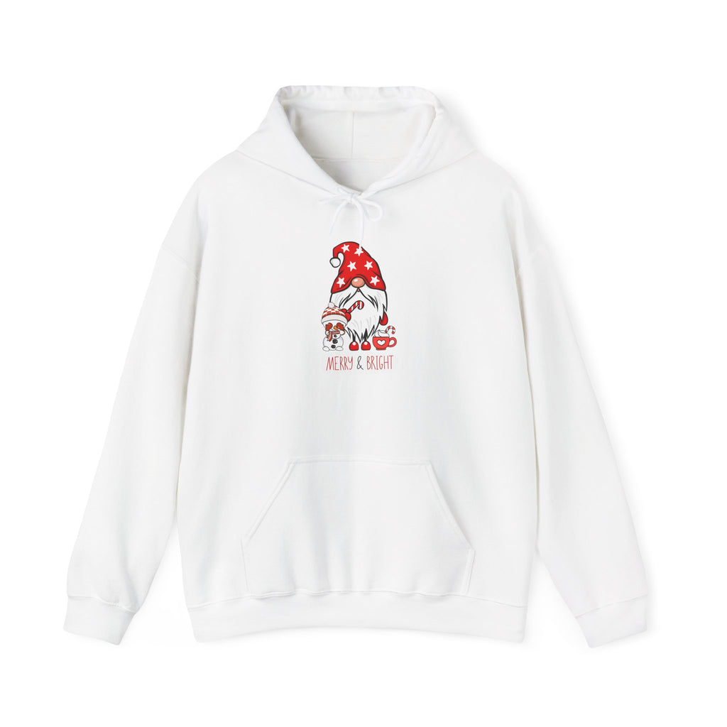Christmas Gnome Hoodie - "Merry & Bright" Holiday Sweatshirt